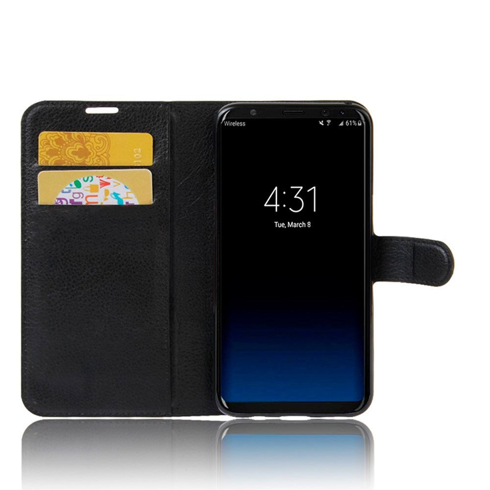 Samsung Galaxy S8+ (S8 Plus) Soft Pouch Leather Wallet Case Black