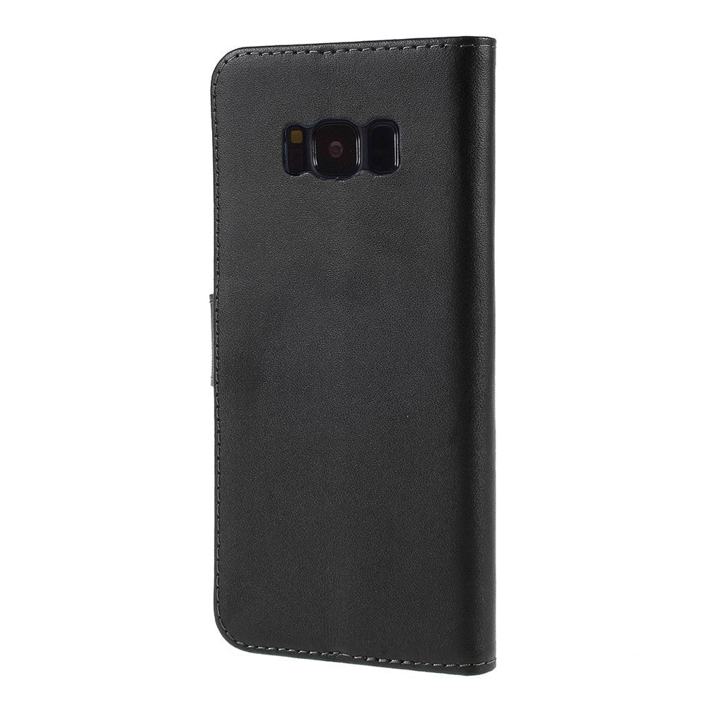 Samsung Galaxy S8 Glossy Leather Wallet Case - Black