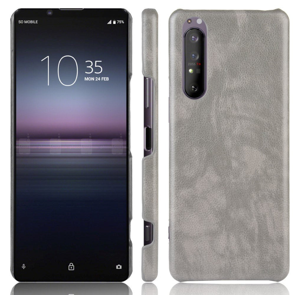 Sony Xperia 1 II Leather Case Plastic Grey