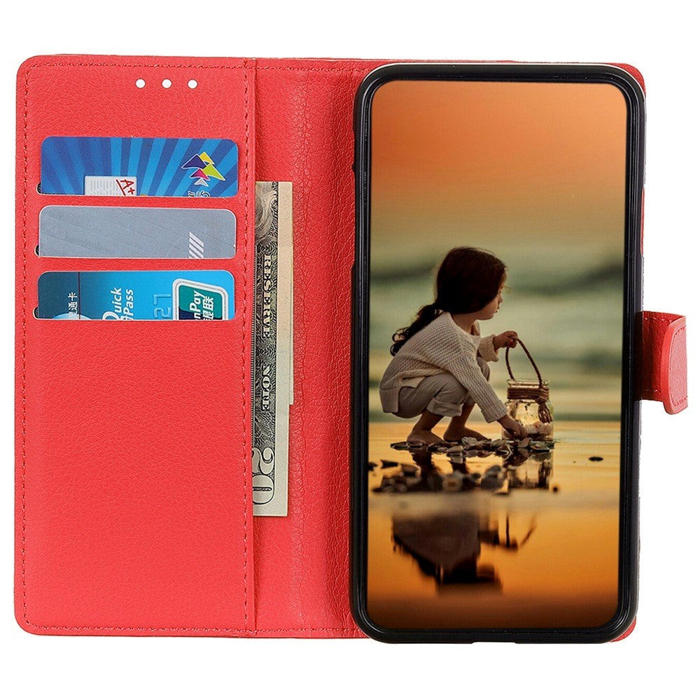 Sony Xperia 1 IV PU Litchi Leather Wallet Case - Red