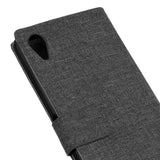 Sony Xperia L1 Cloth Texture Wallet Case Black