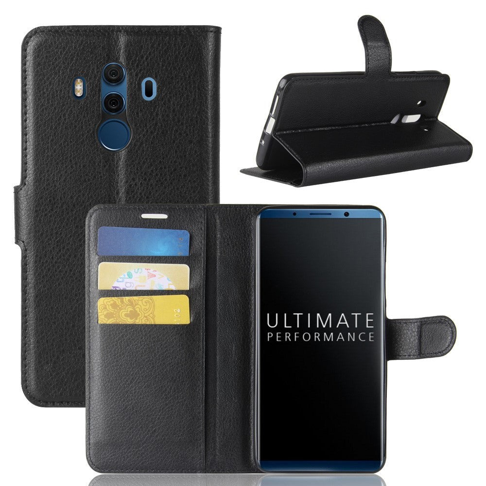 Huawei Mate 10 Pro Wallet Case Soft Pouch Leather Black