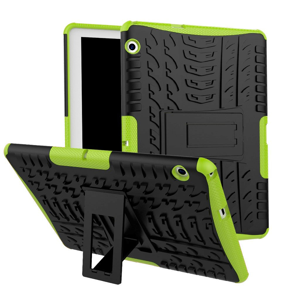 Huawei MediaPad T3 10 Tough Case - Slim 2-in-1 Case - Black / Green