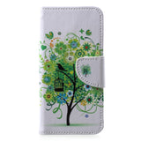 Huawei P20 Lite Leather Wallet Case & Print - Green Tree