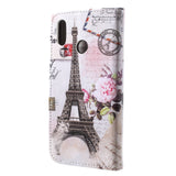 Huawei P20 Lite Leather Wallet Case & Print - Eiffel Tower