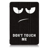 Huawei MediaPad T5 10 Case - Foldable Leather Case w. "Don´t Touch My Pad" - Black