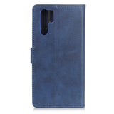 Huawei P30 Pro Matte Leather Wallet Case Dark Blue