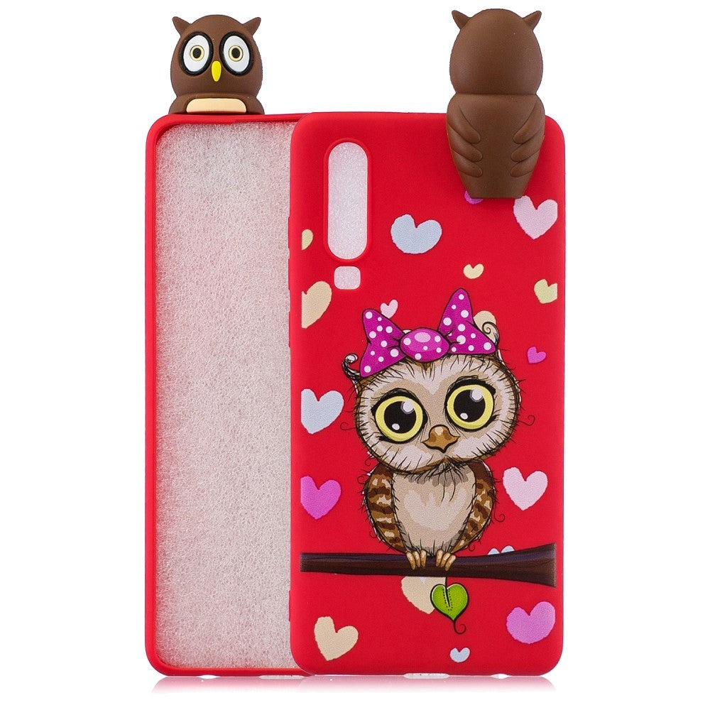 Huawei P30 Flexible Plastic Case 3D - Owl