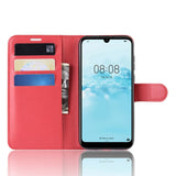 Huawei Y5 (2019) Litchi Leather Wallet Case - Red