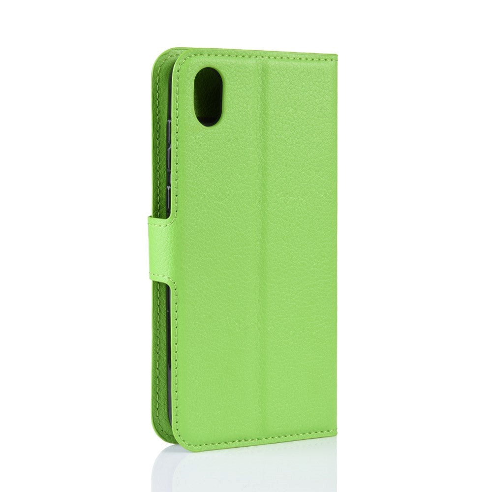 Huawei Y5 (2019) Litchi Leather Wallet Case - Green