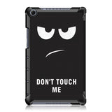 Huawei MediaPad M5 Lite 8 Leather Case w. Fold & Stand function - Angry Smiley "Don't Touch Me"