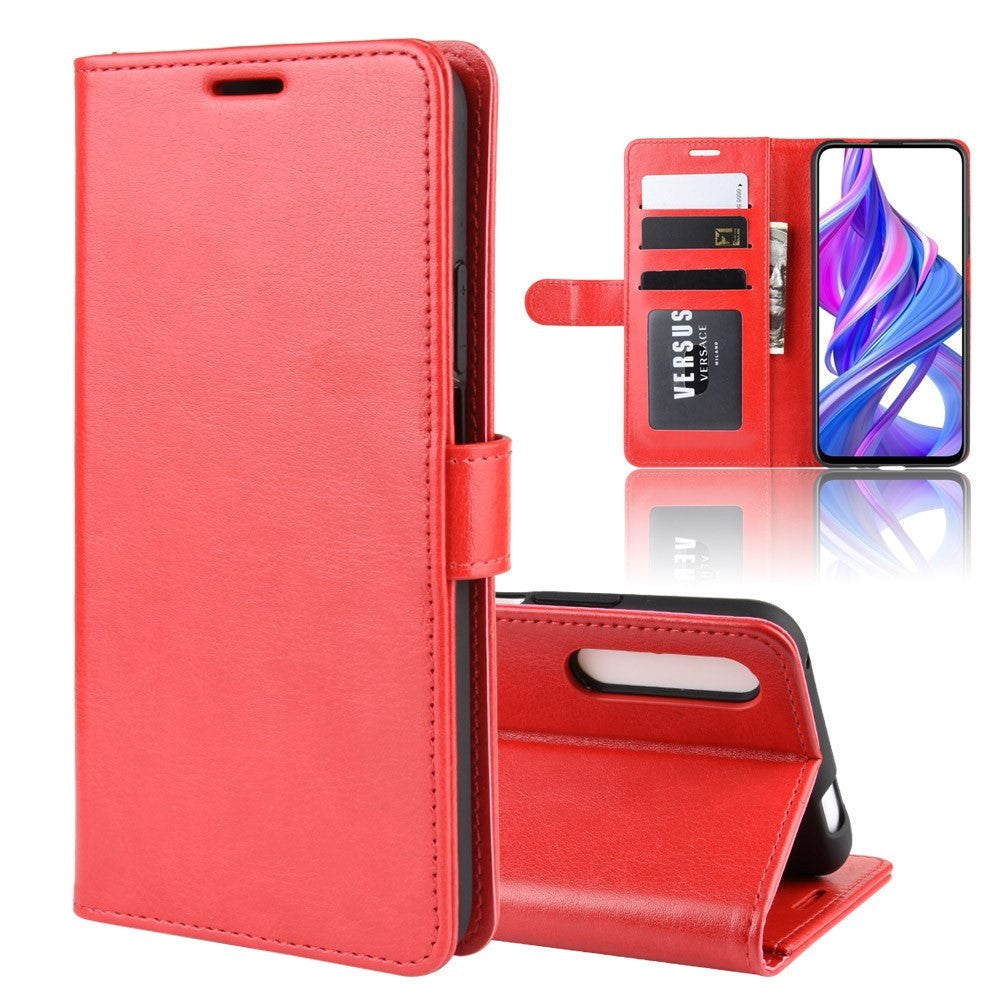 Huawei P Smart Pro Shiny Leather Flip Case - Red