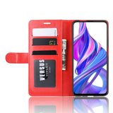 Huawei P Smart Pro Shiny Leather Flip Case - Red