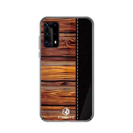 Huawei P40 Pro Pinwuyo Wood Grain Style Case - Black