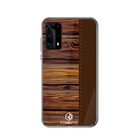 Huawei P40 Pro Pinwuyo Wood Grain Style Case - Brown