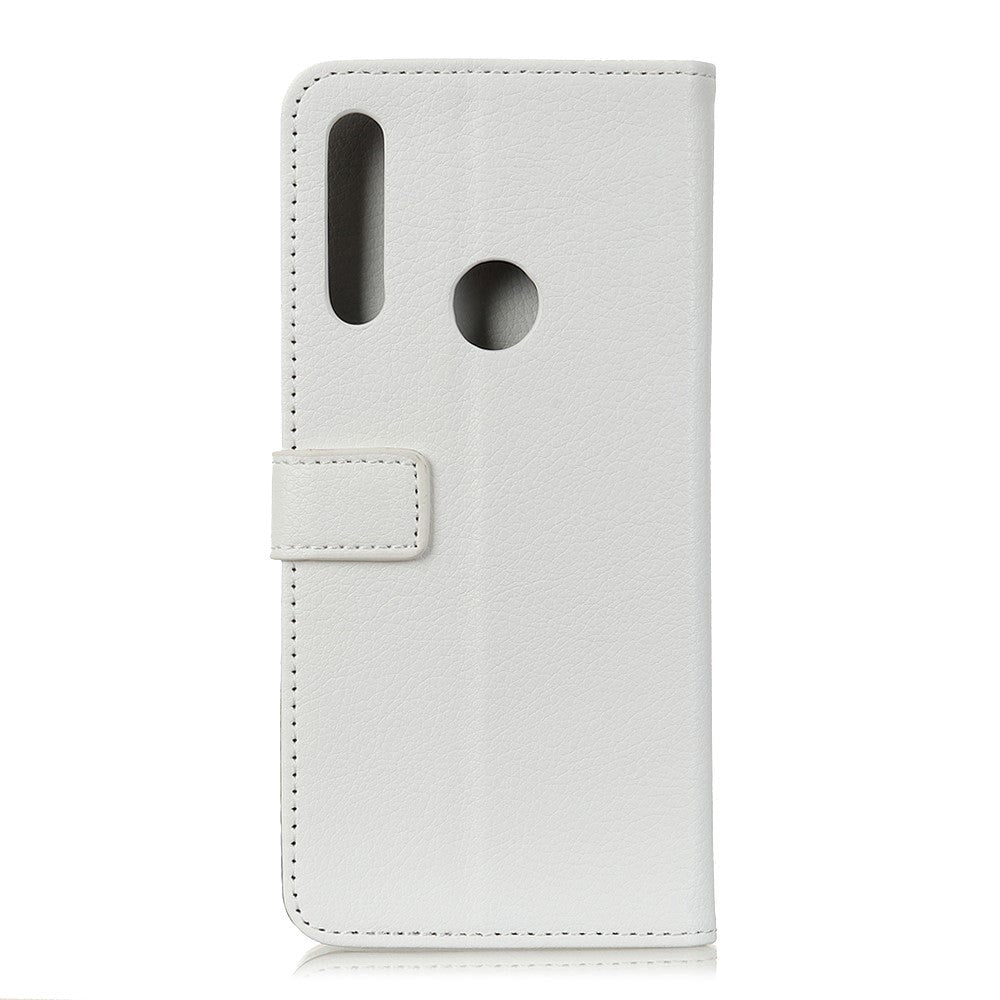 Huawei P40 Lite E Litchi Leather Wallet Case - White