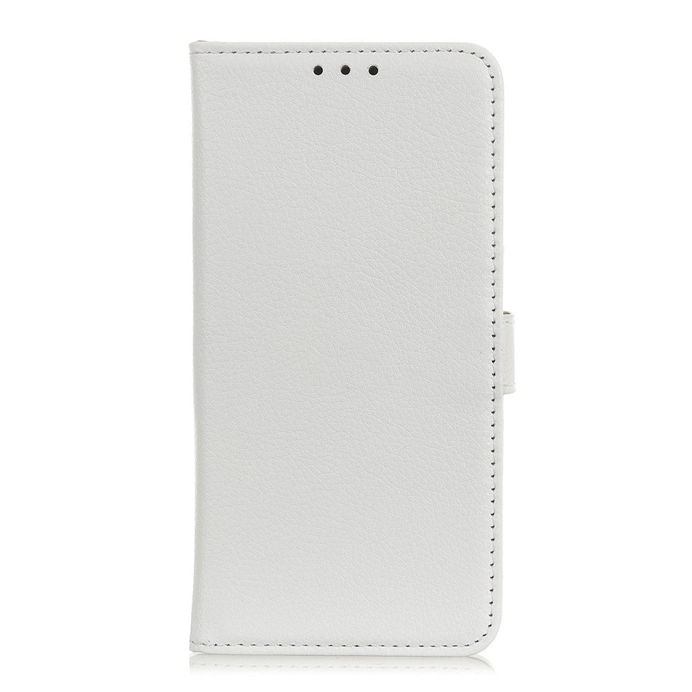 Huawei P40 Lite E Litchi Leather Wallet Case - White