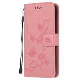 Huawei P Smart (2020) Leather Wallet Case - Flowers and Butterflies Pink