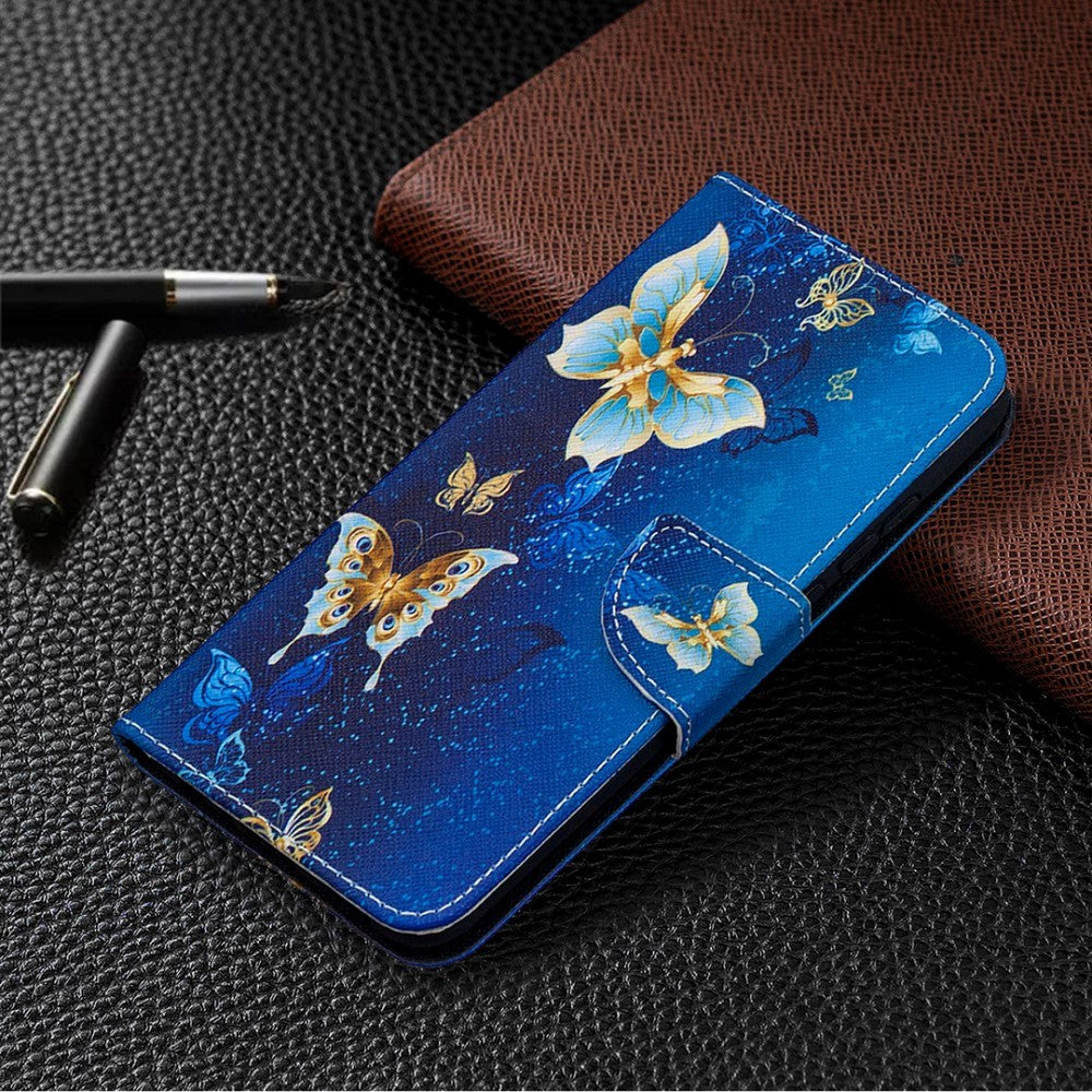 Huawei Honor 9X Lite Wallet Case Blue Butterflies