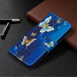 Huawei Honor 9X Lite Wallet Case Blue Butterflies