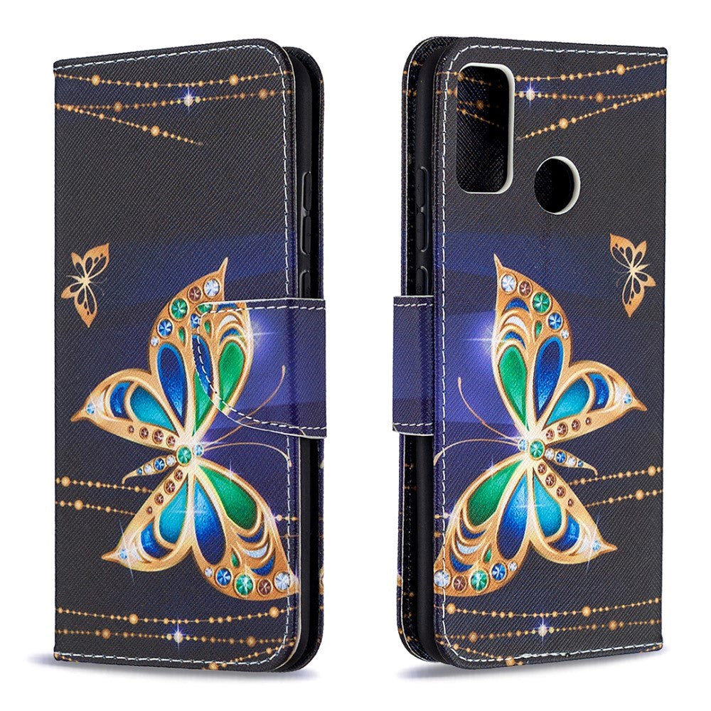 Huawei Honor 9X Lite Wallet Case Gold Butterflies