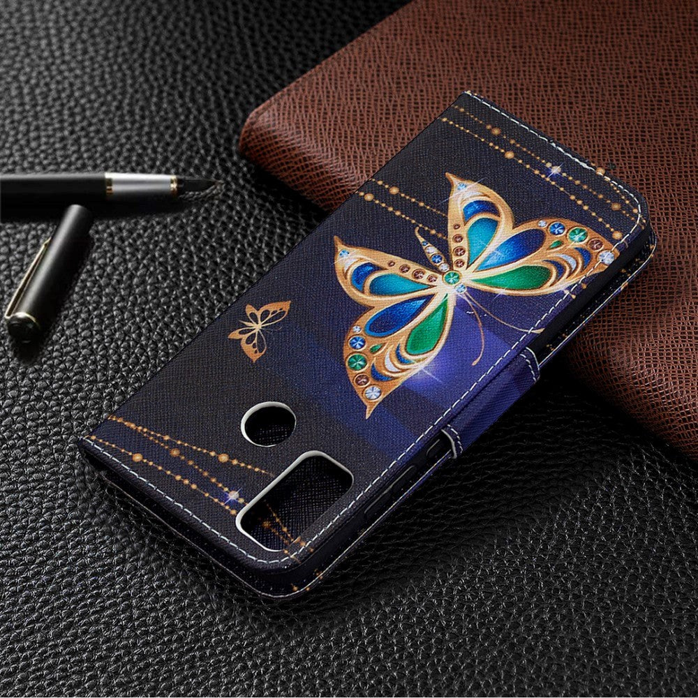 Huawei Honor 9X Lite Wallet Case Gold Butterflies