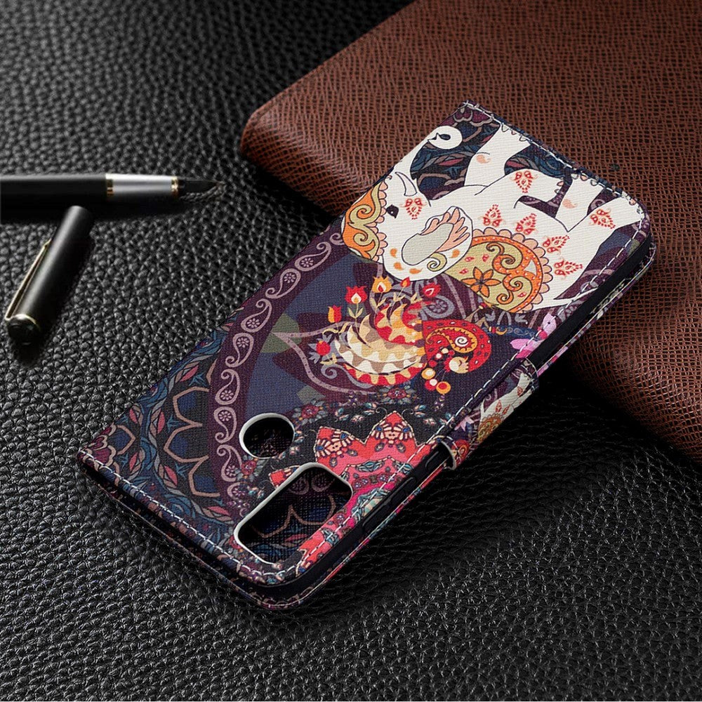 Huawei Honor 9X Lite Leather Wallet Case - Tribal Elephant