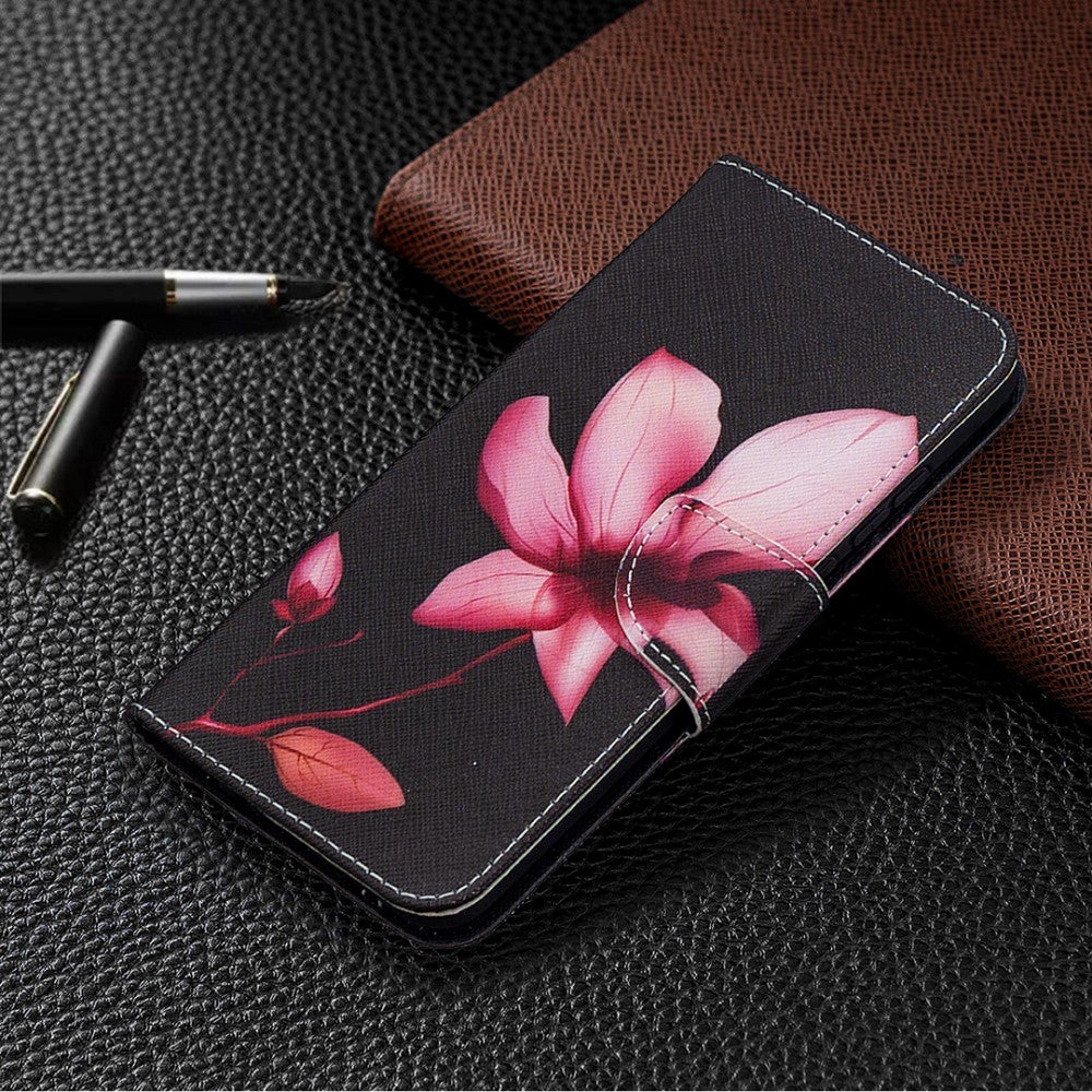 Huawei Honor 9X Lite Leather Wallet Case - Pink Flower