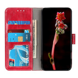 Huawei P Smart 2021 Shiny Leather Wallet Case - Red