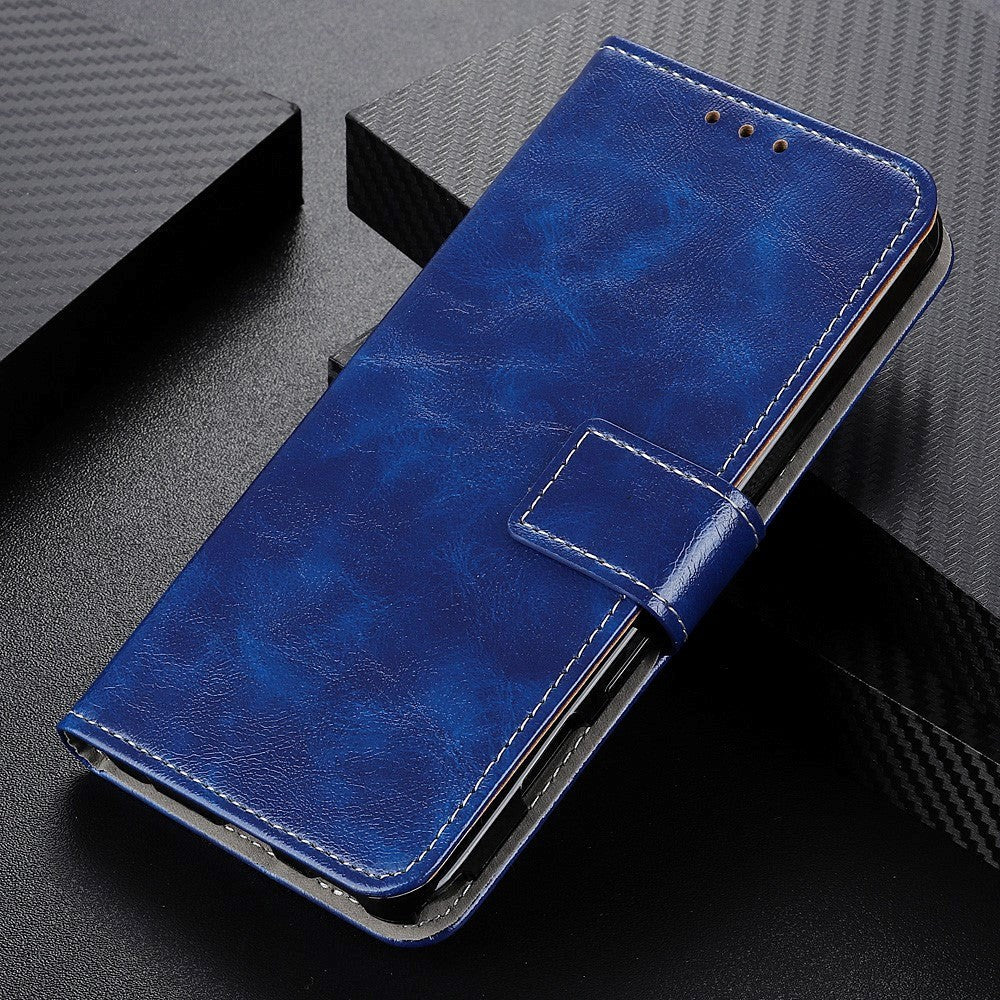 Huawei P Smart 2021 Shiny Leather Wallet Case - Blue