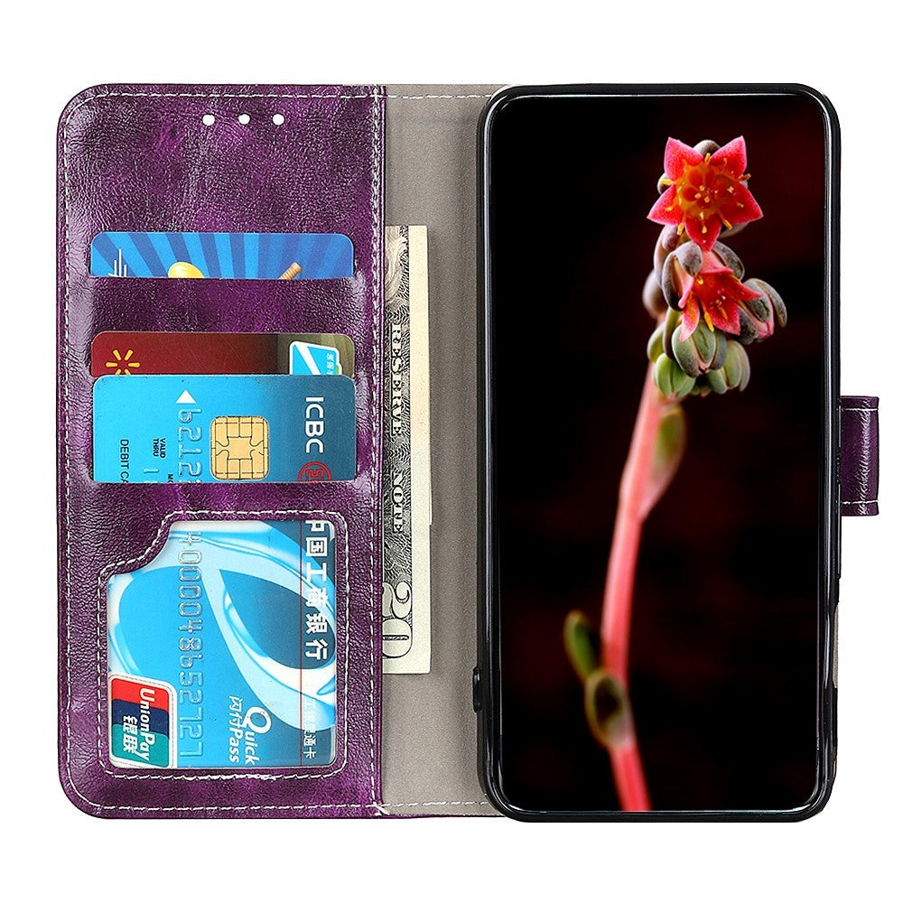 Huawei P Smart 2021 Shiny Leather Wallet Case - Purple