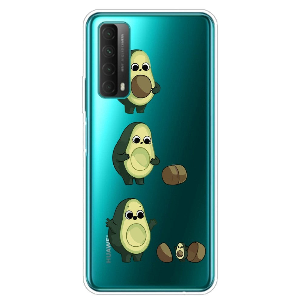 Huawei P Smart (2021) Transparent Plastic Case w. Avocado