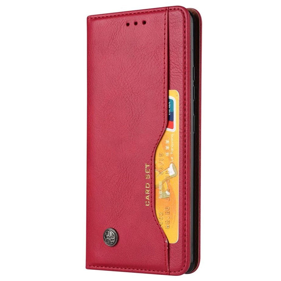 Huawei P Smart (2021) Leather Case w. Extra Card Pocket - Red