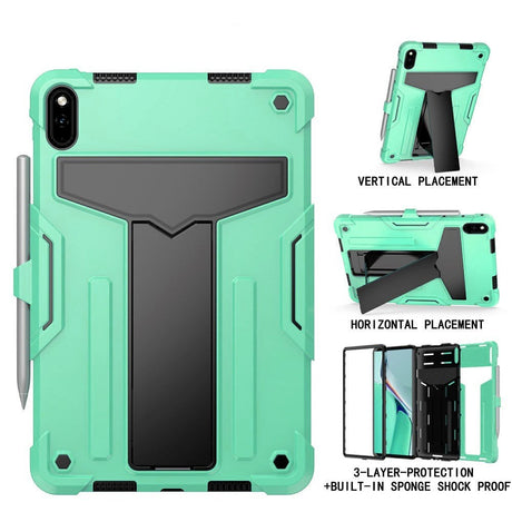 Huawei MatePad 11 Tough Case w. Kickstand & Pen Holder - Cyan & Black