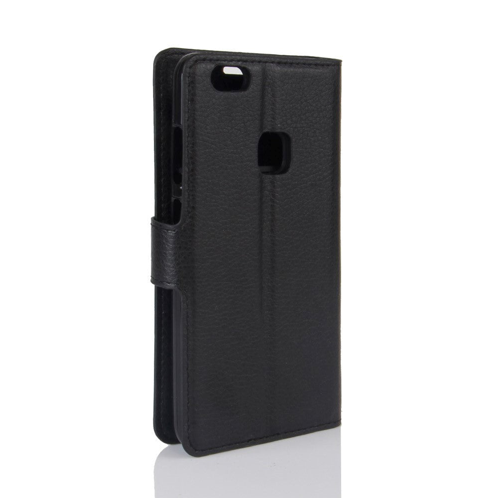 Huawei P10 Lite Soft Pouch Leather Wallet Case Black