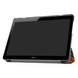 Huawei MediaPad T3 10 9.6" Case - Tri-Fold Leather Case "Crazy Patterns" Grey