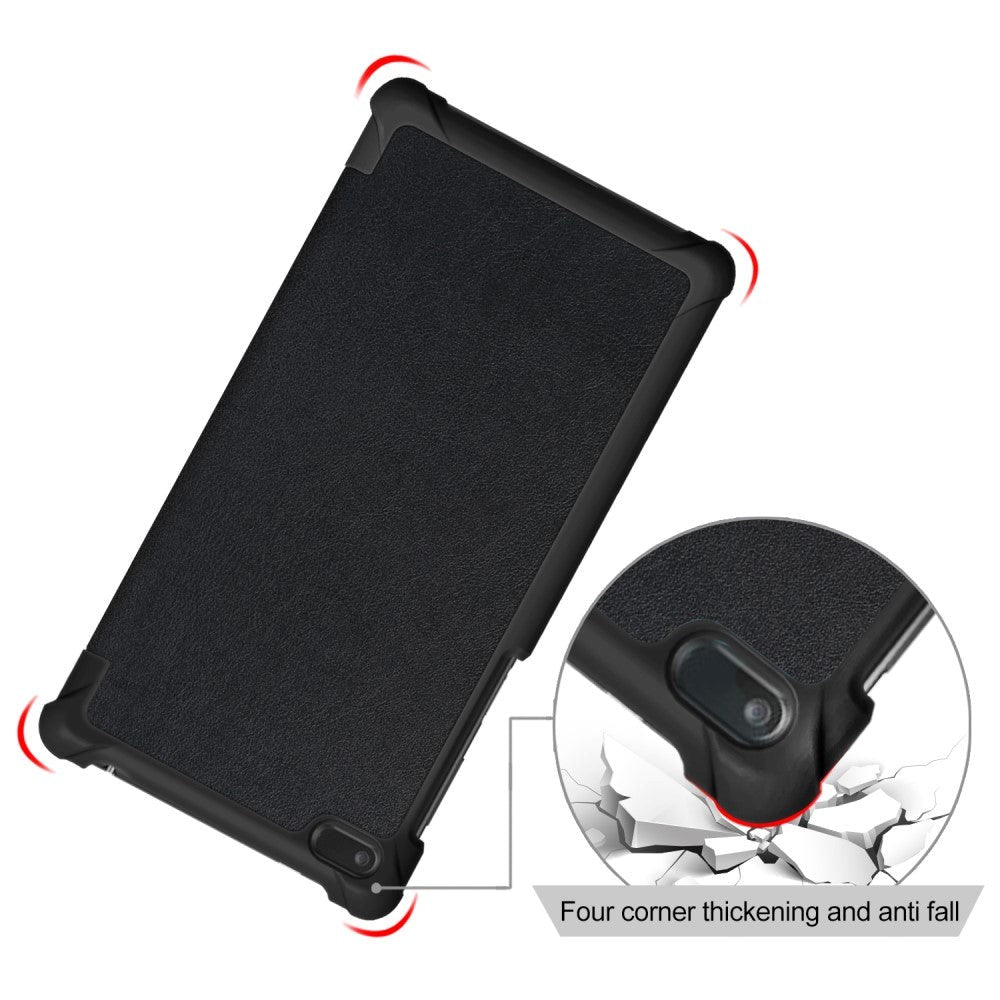 Lenovo Tab 7 Case - Classic Tri-fold Leather Case - Black