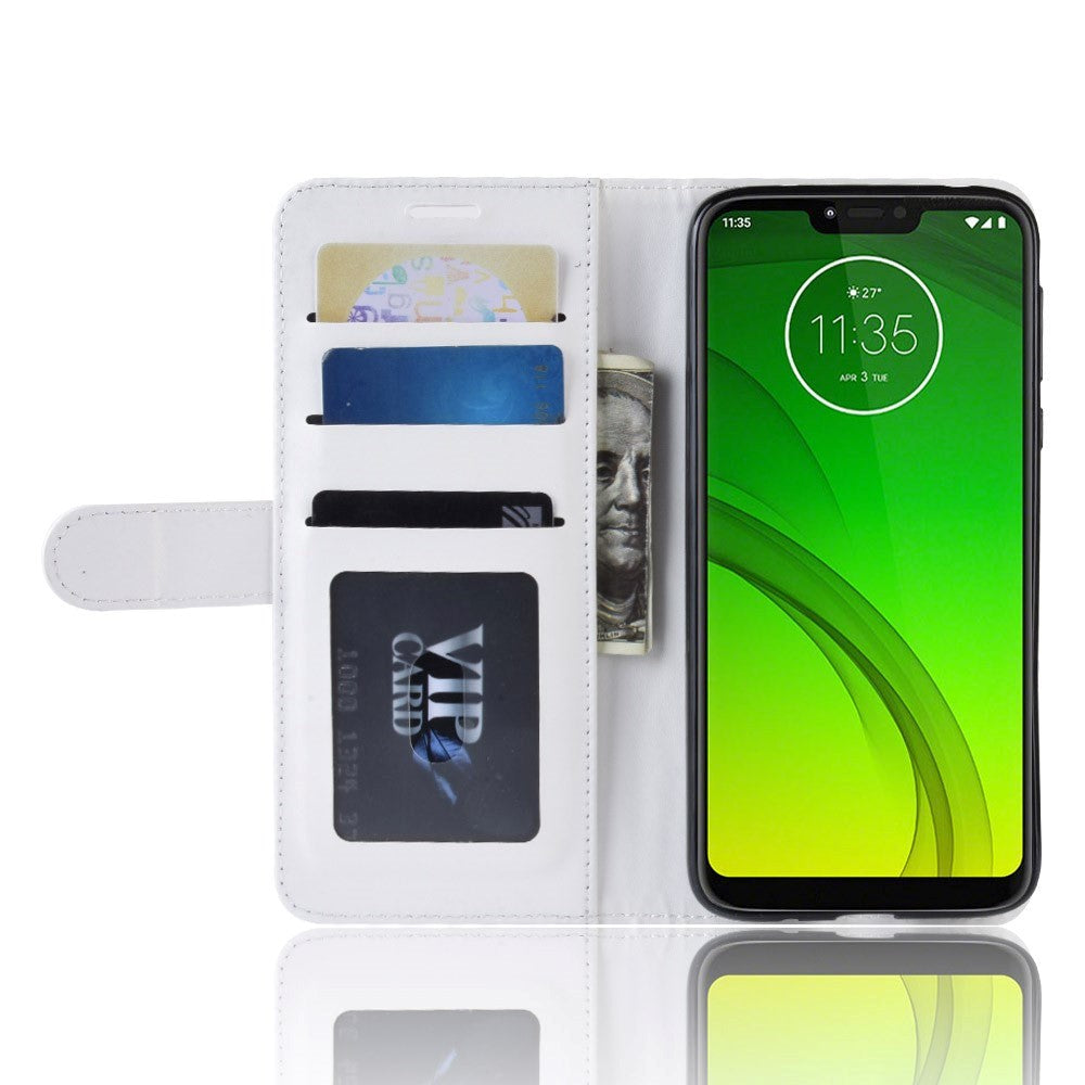 Motorola Moto G7 Power Shiny Leather Wallet Case White