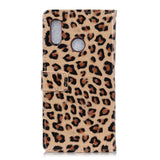 Motorola Moto E6 Plus Leopard Wallet Case Brown