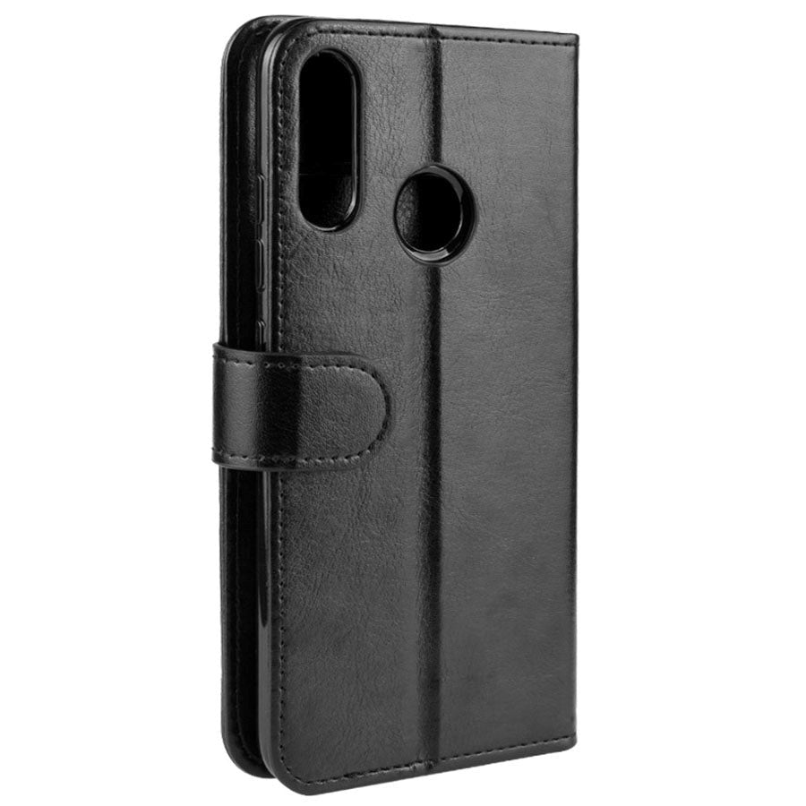 Motorola Moto E6 Plus Neutral Leather Wallet Case Black