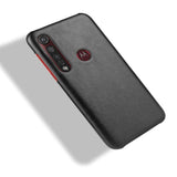 Motorola Moto G8 Plus Litchi Grain Leather Case - Black