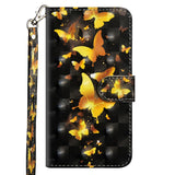 Huawei P40 Lite E Light Spot Leather Wallet Case & Strap - Gold Butterflies