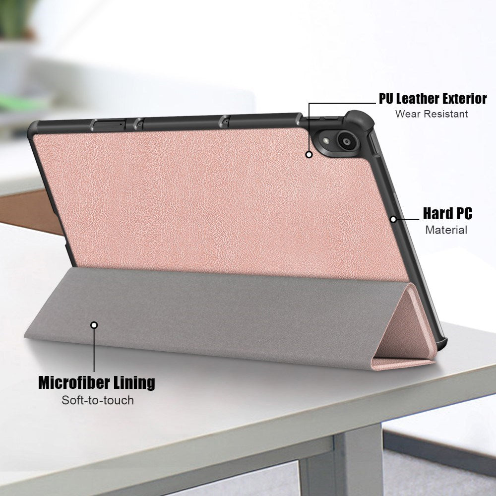 Lenovo Tab P11 / P11 (5G) / P11 Plus Tri-fold Flip Case with Sleep / Wake-Up Function - Rose Gold