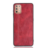 Motorola Moto G9 Plus Leather Coated Plastic Case - Red