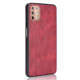 Motorola Moto G9 Plus Leather Coated Plastic Case - Red