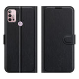 EIDERWOOD Motorola Moto G10 / G20 / G30 Faux Leather Flip Case with Cardholder & Stand Function - Black