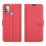 EIDERWOOD Motorola Moto G10 / G20 / G30 Faux Leather Flip Case with Cardholder & Stand Function - Red