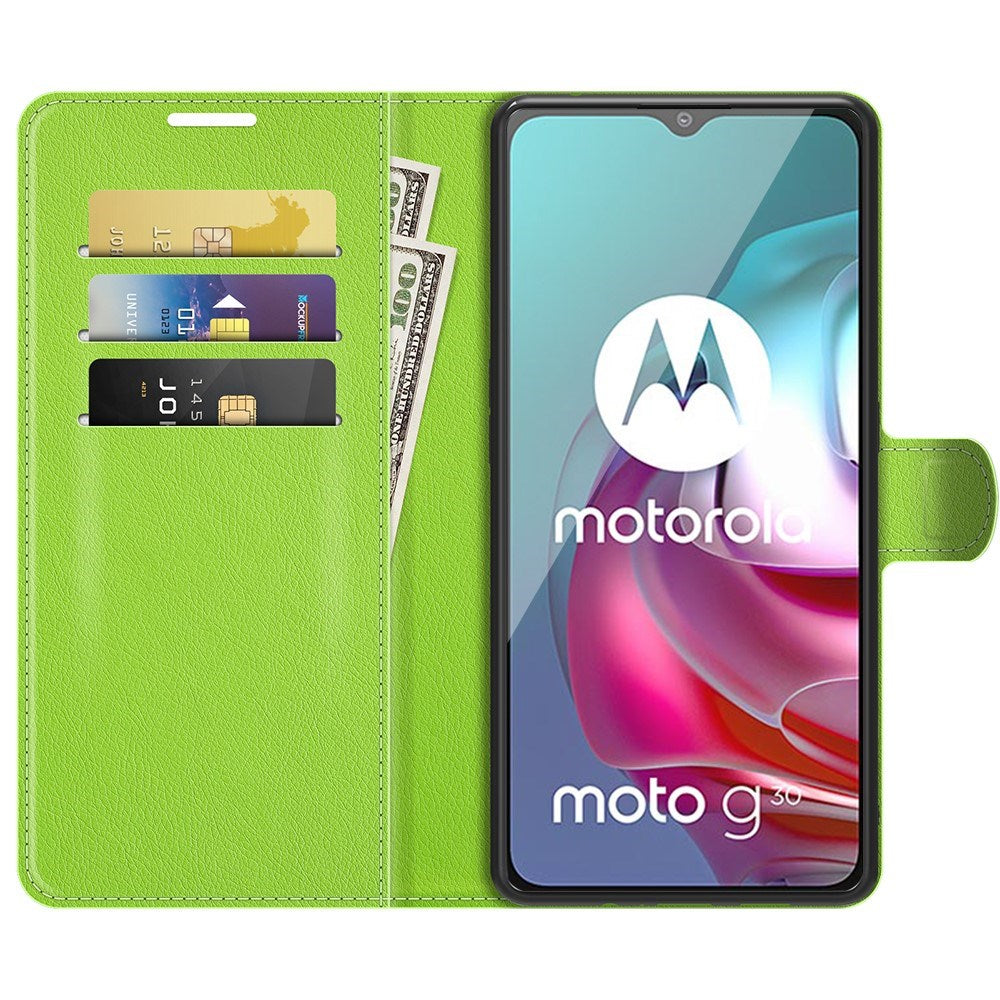 EIDERWOOD Motorola Moto G10 / G20 / G30 Faux Leather Flip Case with Cardholder & Stand Function - Green