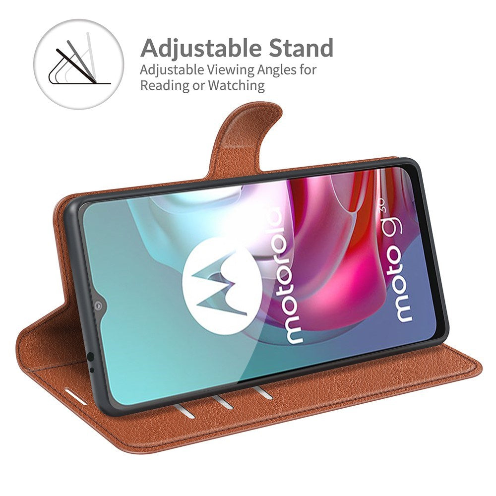 EIDERWOOD Motorola Moto G10 / G20 / G30 Faux Leather Flip Case with Cardholder & Stand Function - Brown