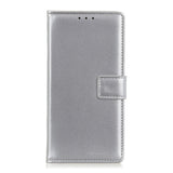 Motorola Moto G60 Leather Flip Case w. Wallet - Silver